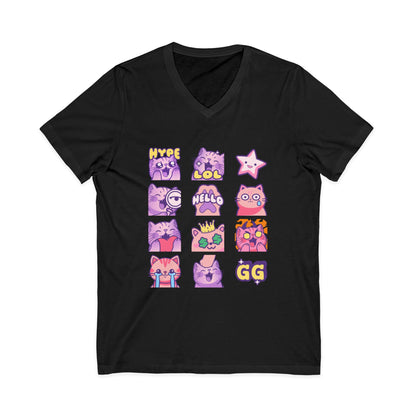 12 Emoji Cats - V-Neck