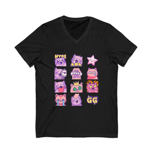 12 Emoji Cats - V-Neck