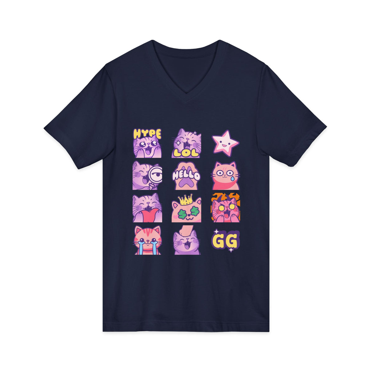 12 Emoji Cats - V-Neck