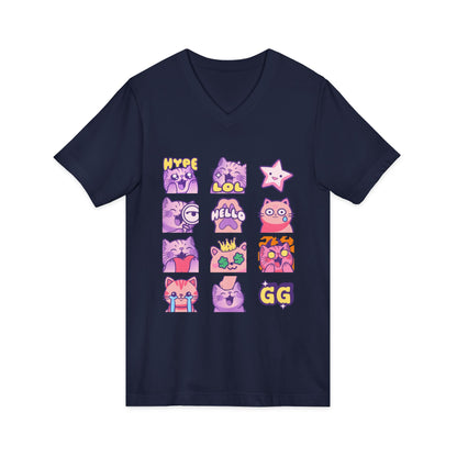 12 Emoji Cats - V-Neck