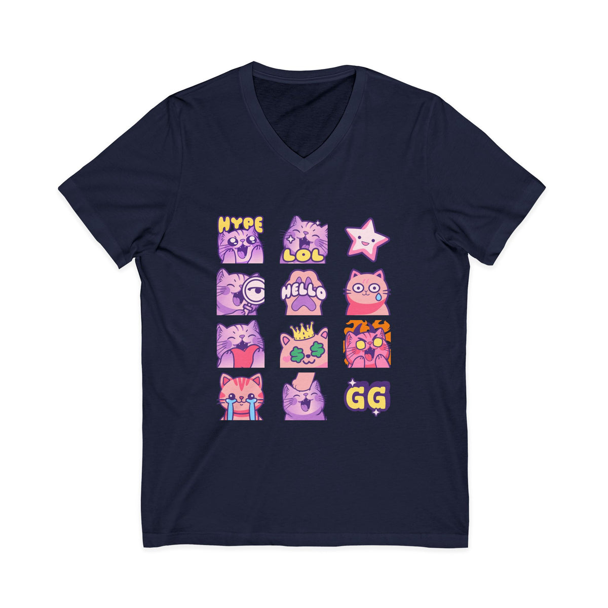 12 Emoji Cats - V-Neck