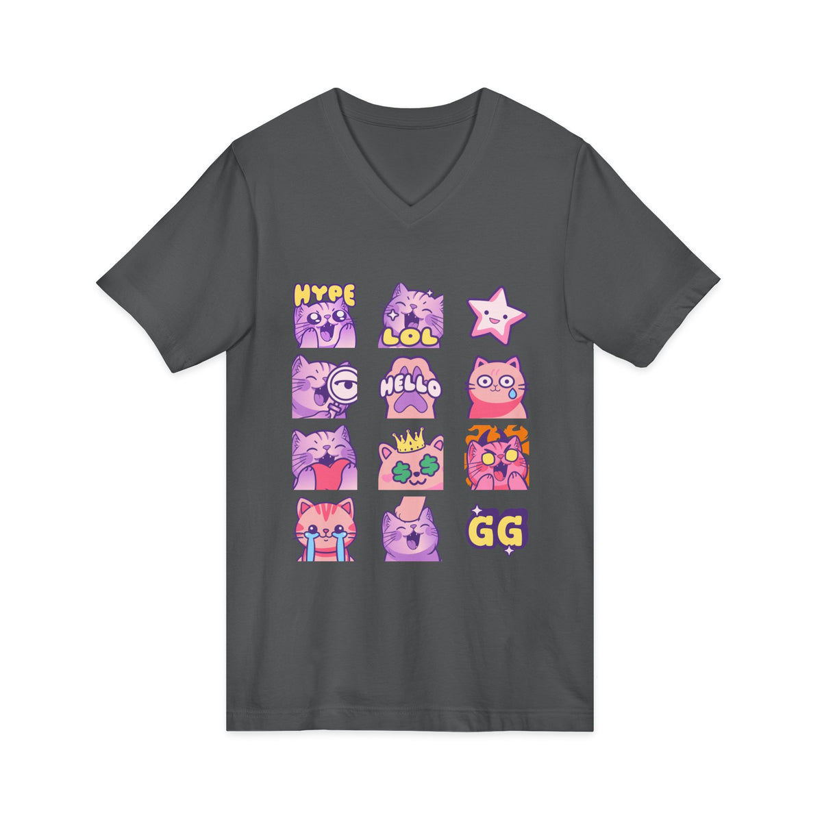 12 Emoji Cats - V-Neck