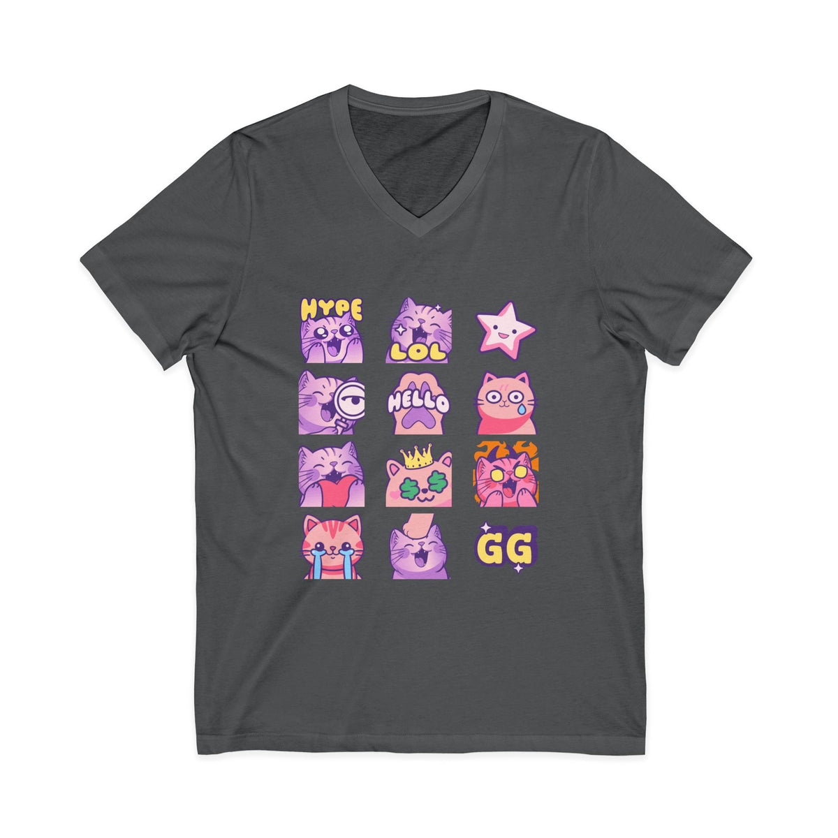 12 Emoji Cats - V-Neck